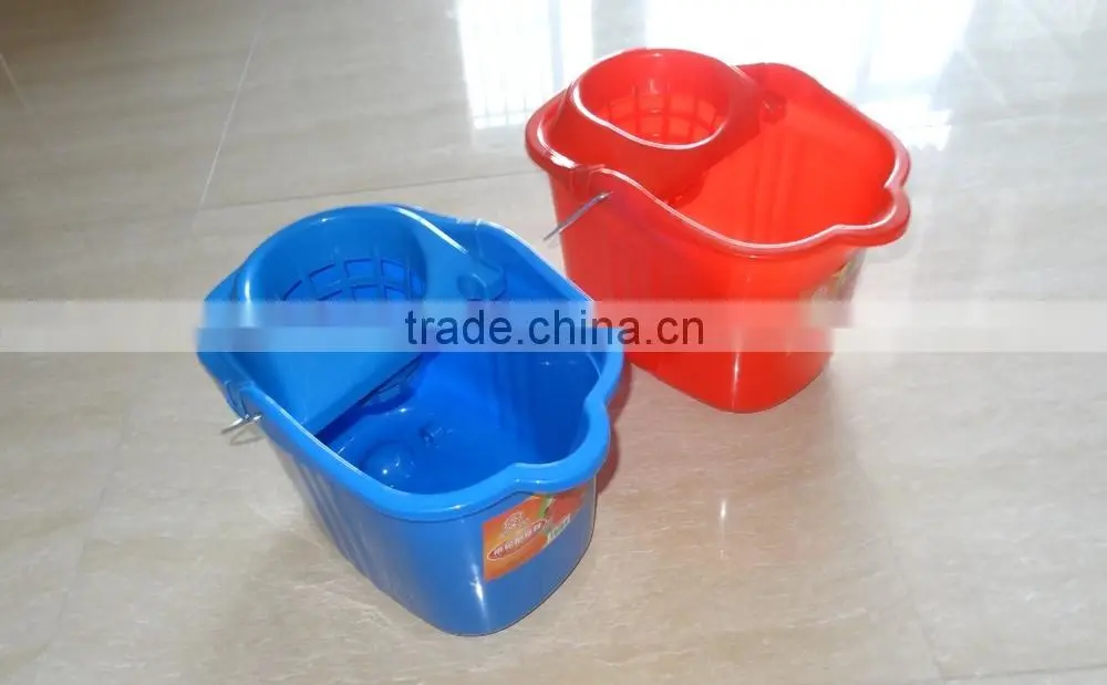 Cheap price plastic cleaning mop bucket with wringer and wheels