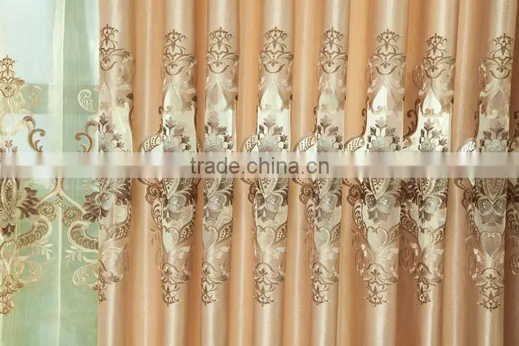 Luxury drapery,luxury embroidered jacquard curtains/voile curtain