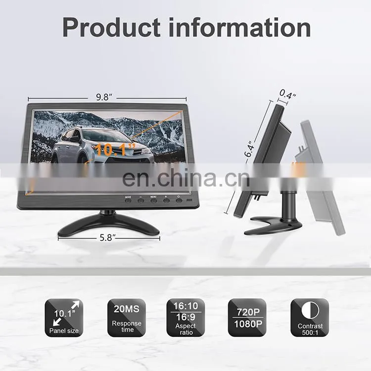 10.1 Inch PC Computer Monitor with HDMI/VGA/AV/BNC/USB input for CCTV Camera