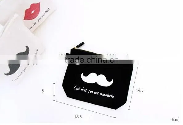 Wholesale Zipper Storage Canvas Makeup Bag Beauty Case Cosmetic Coin Purse For women