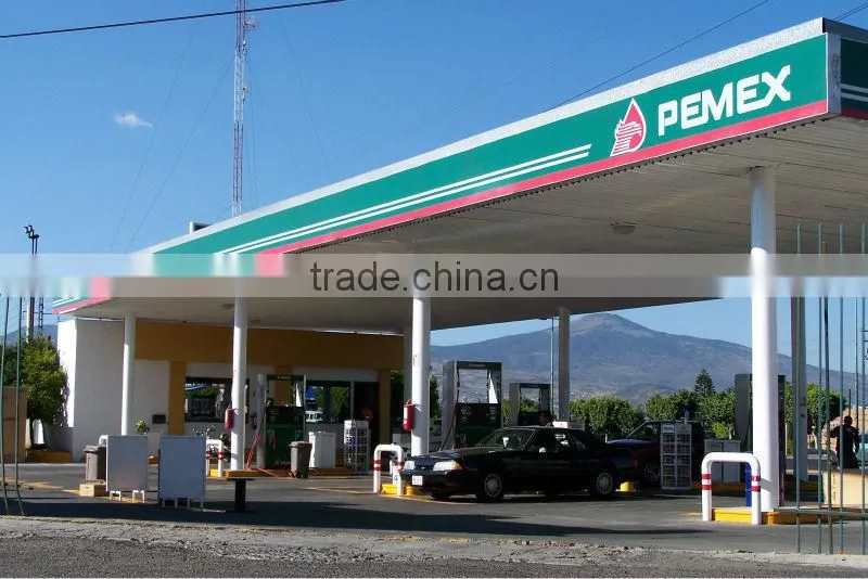 Galvanized Steel Space Frame Building Prefabricated Gas Station