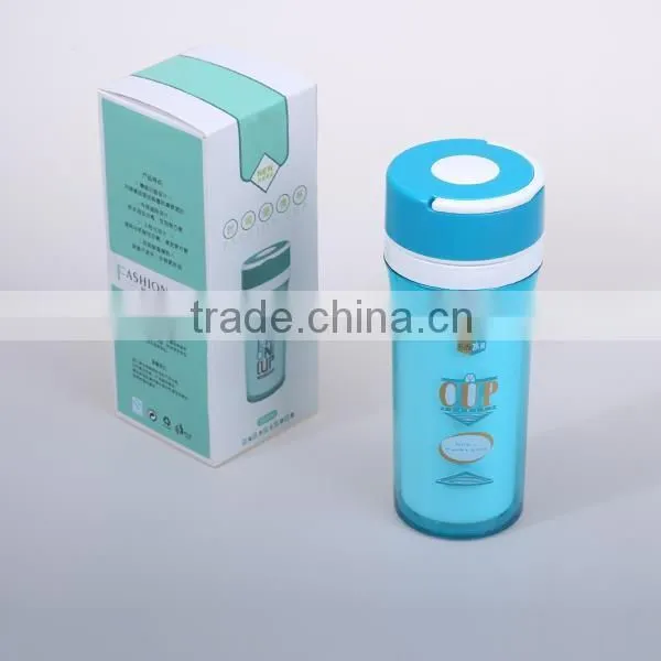 students 0.35L plastic sport water bottle with strainer