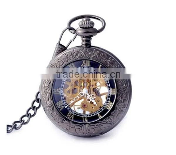 retro flip skeleton watch mechanical pocket watch china watch factory
