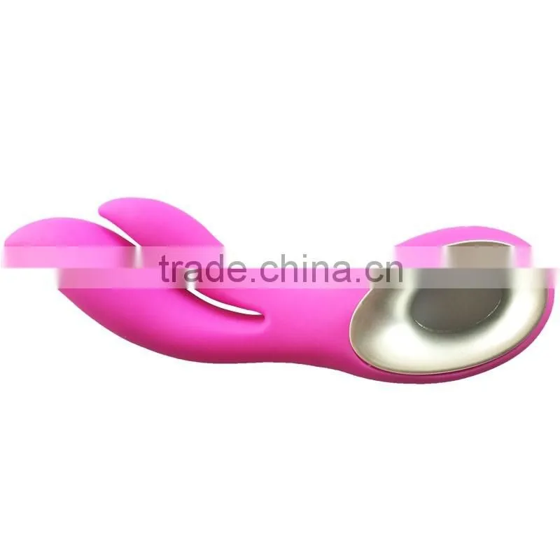 silicone usb rechargeable twin teaser erotic toys dual stimulator sex toys rabbit
