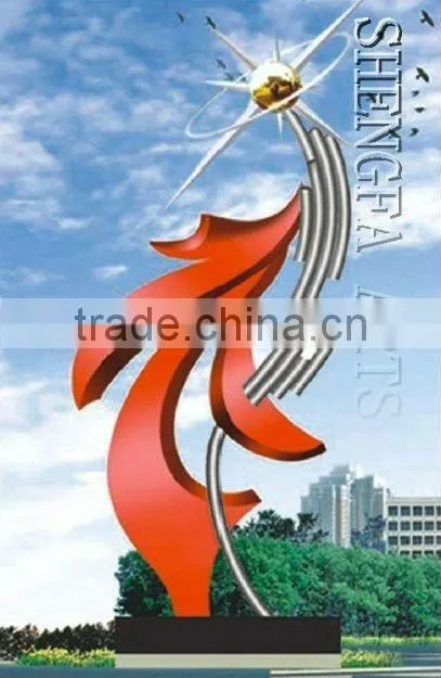 stainless steel city sculpture for outdoor