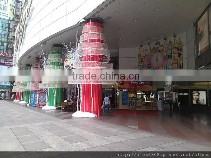 Mall wall pole iron ring led lights holiday decoration