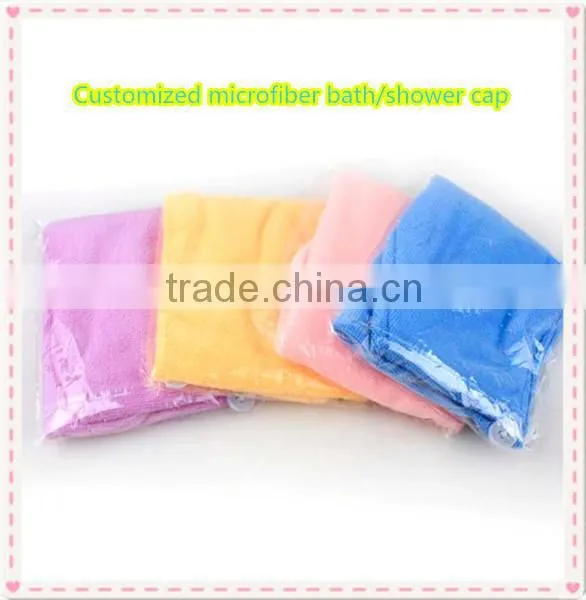 China supplier plain dyed customized hotel shower caps bath caps set
