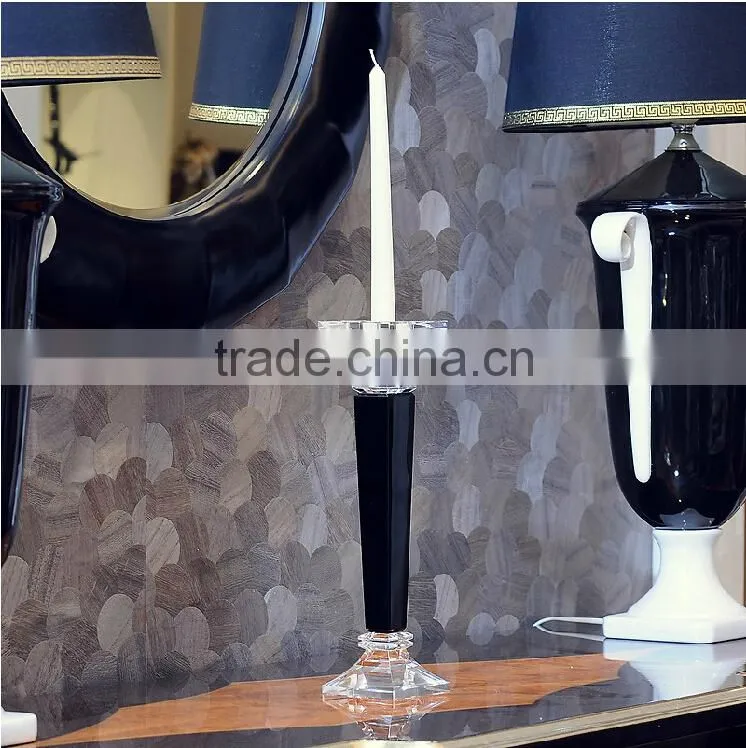 Tall wedding crystal glass candle holder for centerpieces decoration