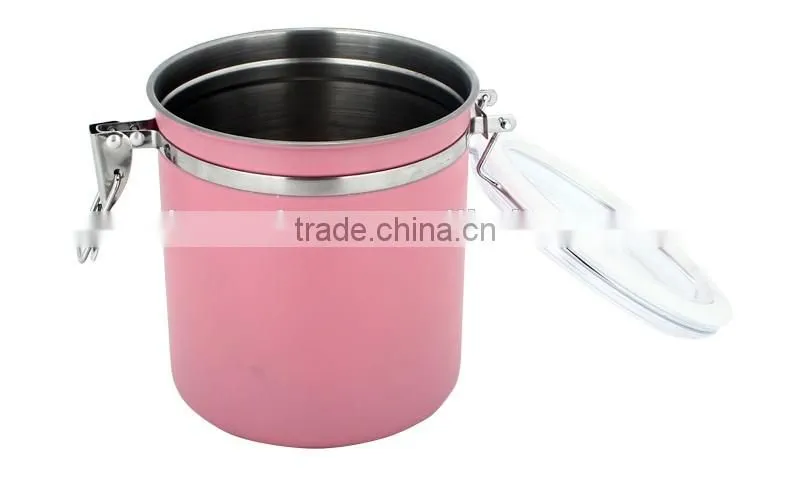 3pcs colorful stainless steel canister jar sets/kitchen Storage jars/ tea tin see through lid