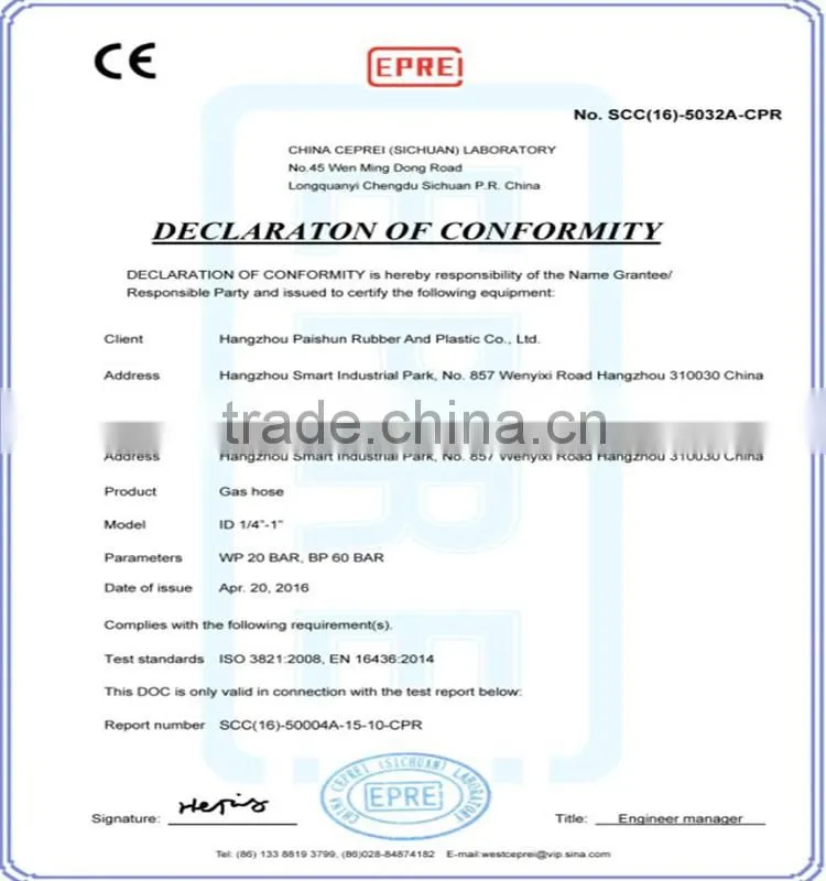 Hot Sale Grade R 5/16'' Twin Hose Oxygen & Acetylene
