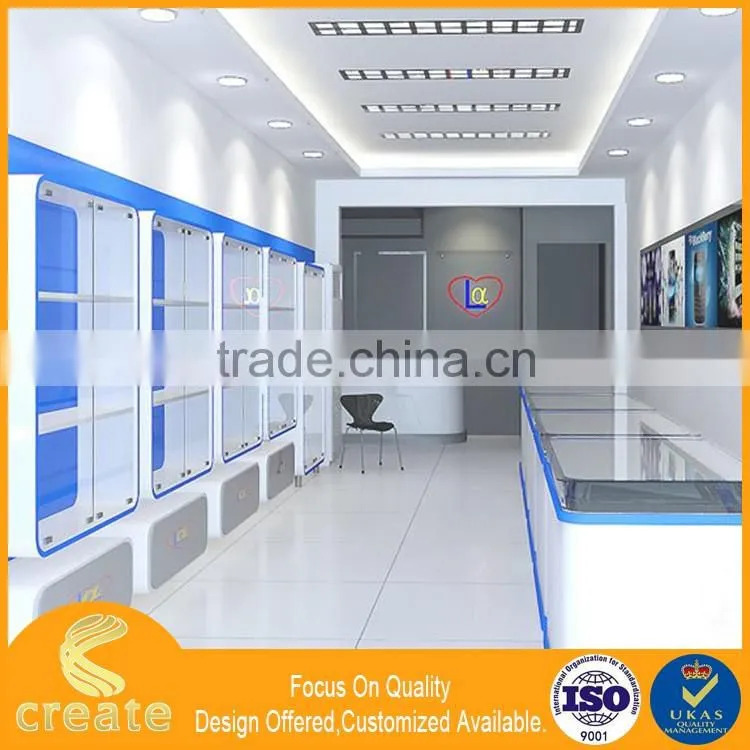 New arrival glass store mobile phone display showcase acrylic telephone display