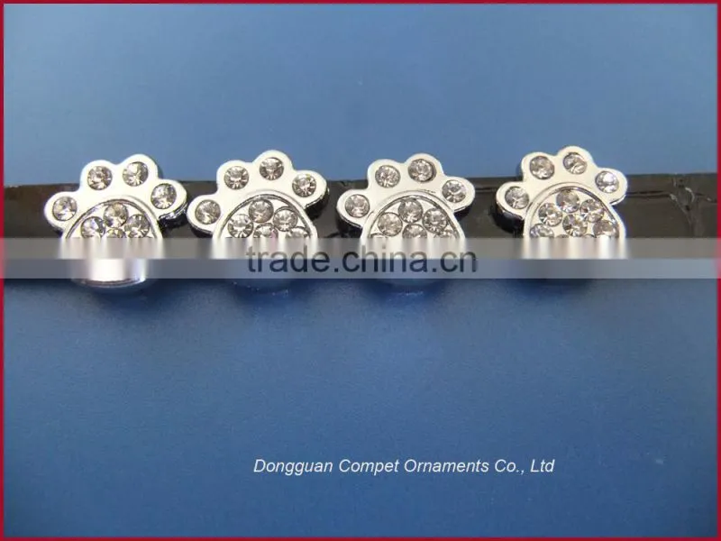 DIY pet paw print jewelry metal diamond footprints jewelry cat and dog paw print jewelry
