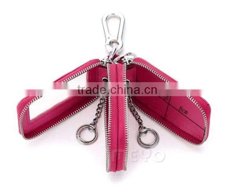 New style portable leather key holder wallet for teenager