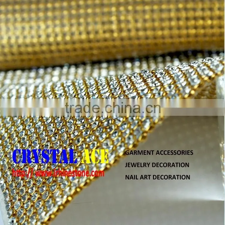 120X45cm ALUMINUM MESH RHINESTONE WITH GLUE BACK HOT FIX