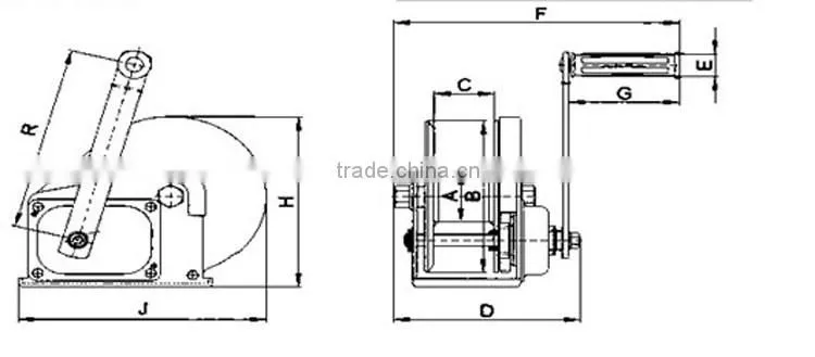 Alibaba supllier hand winch small hydraulic winch