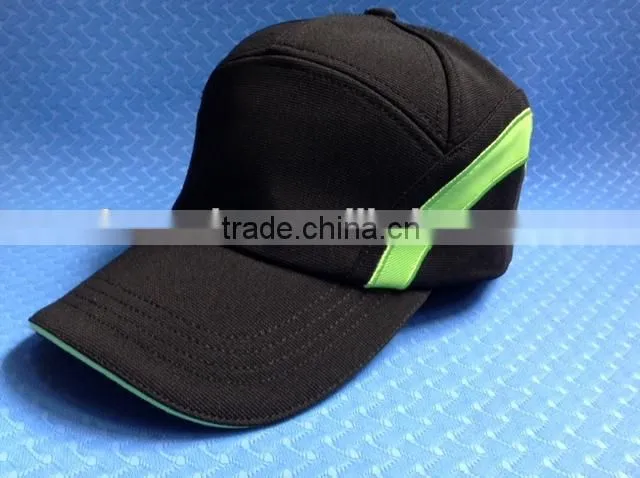 wholesale sports cap with green stripe,high quality sports cap