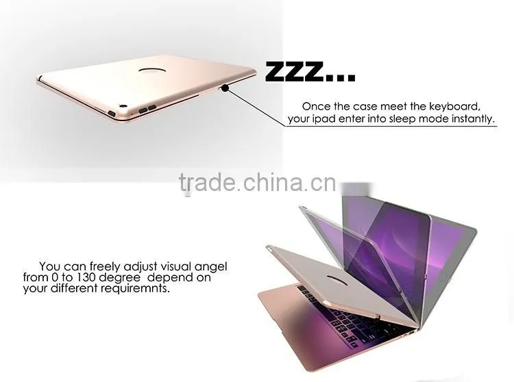 Wholesale backlit keys Bluetooth keyboard case for iPad Pro wireless clamshell Bluetooth keyboard case whosale