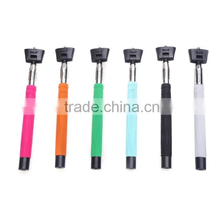 2015 wholesale Fashion fodable pocket cable monopod bluetooth selfie stick with mirror