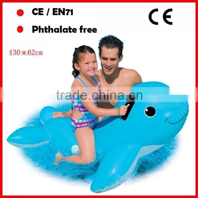 Blue color PVC inflatable shark toys for kids inflatable pool floating animals