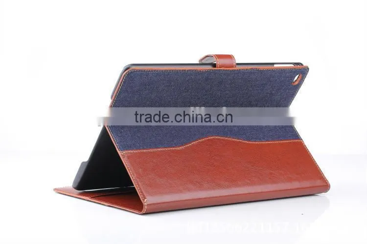 Genuine PU leather Flip stand smart Cover For iPad Air 2 iPad 6 with button close