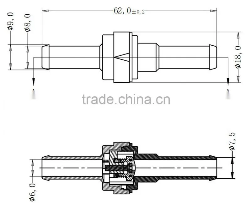 5/16" fuel check valve oil check valve spring check valve