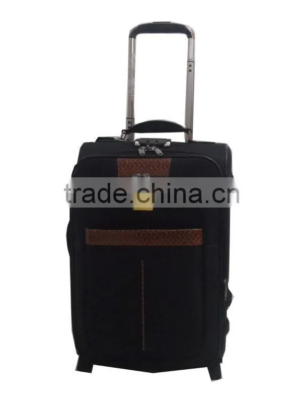 Hot selling two wheels fashion soft trolly luggage bag