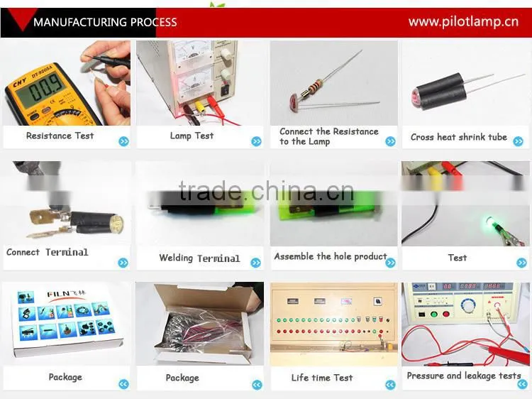 Plastic Yellow 110V Lamp 8MM Led Car Indicator Light With Solder Pin