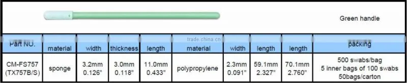 small pointed tip foam swab stick