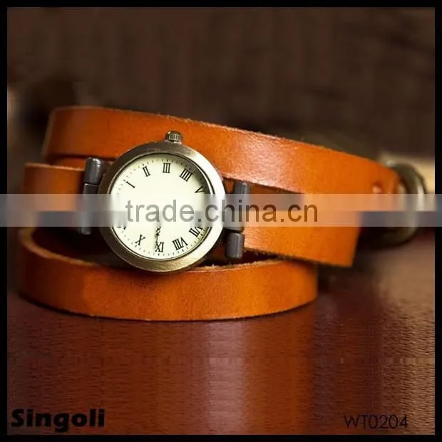 Fashion Classic Elegant Leather Watch Straps Wholesale Roma Number Dial Quartz Woman Watch