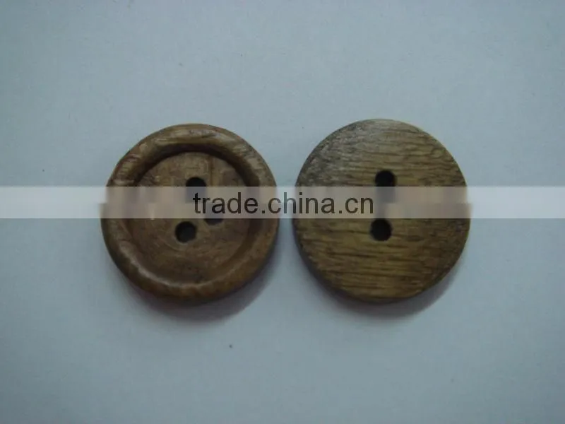 18mm shank sewing 4 holes button make of natural wood