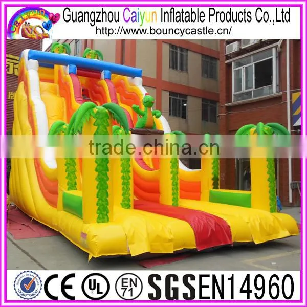 Colourful Design Inflatable Dry Slide With Trees