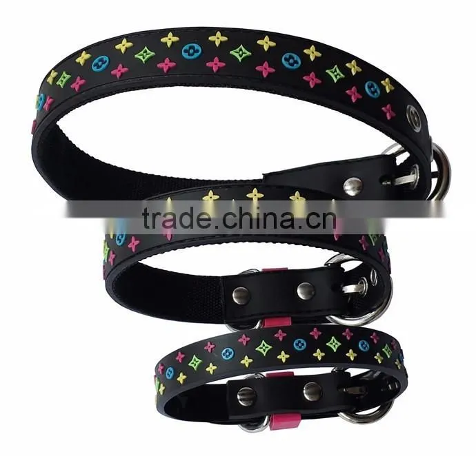 New HOT Selling PVC leather Dog Collar And Leash Dog Neck Collar