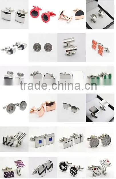 Round Personalized 316L stainless steel 18k gold plating plain custom engrave gold cufflink blank