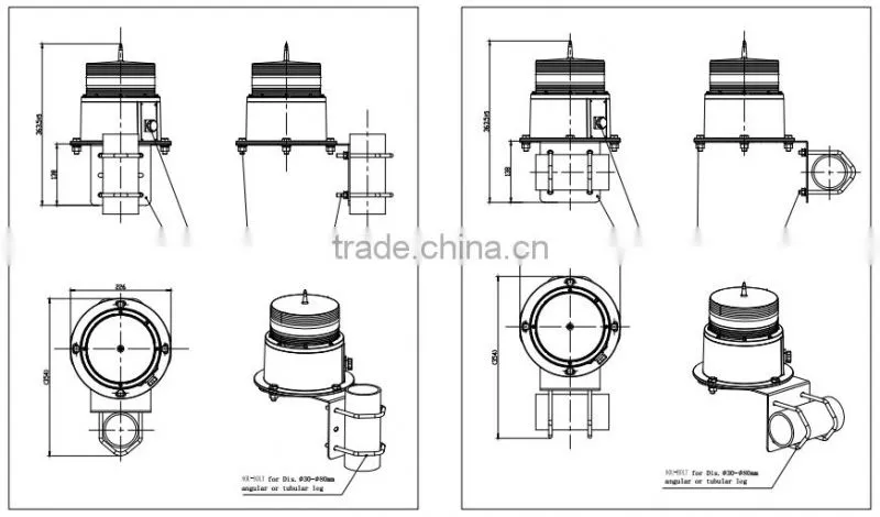 TY10S Solar powered aviation obstruction light/solar warning light/solar obstruction light