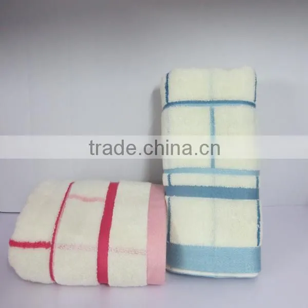 Pure cotton weak twist yarn dyed ribbons soft face towel