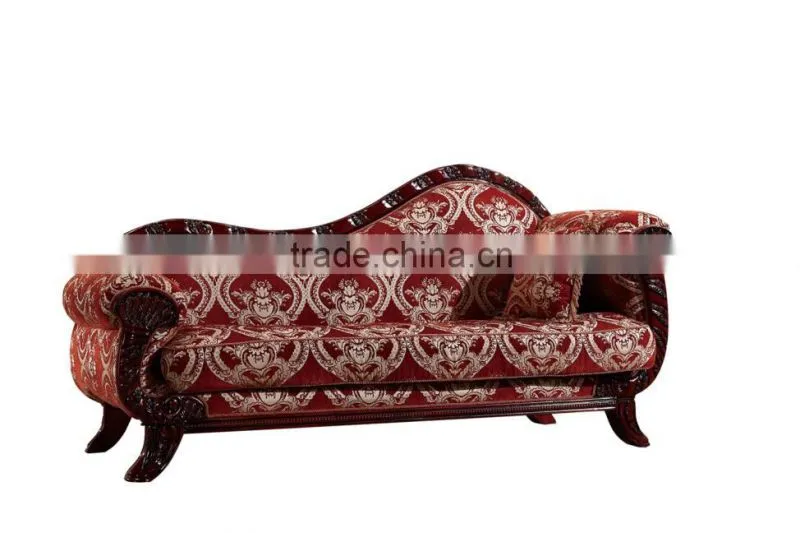 Orange leather single sofa carved sofa gold furniture
