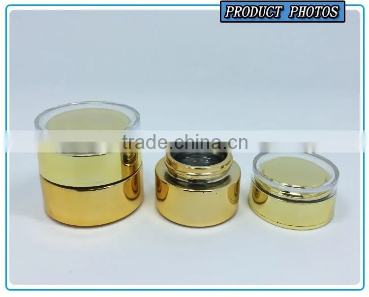 Gold electropalting glass cosmetic pump bottle and skin care cream jar