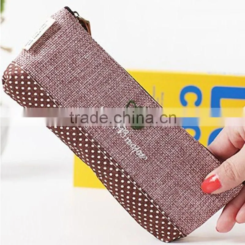 HOT Canvas Pen Pencil Bag Zipper Coin Case Pouch Mini Cosmetic Makeup bags