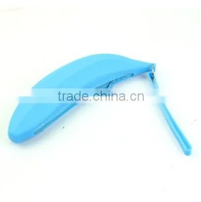 banana shaped portable zipper pencil bag