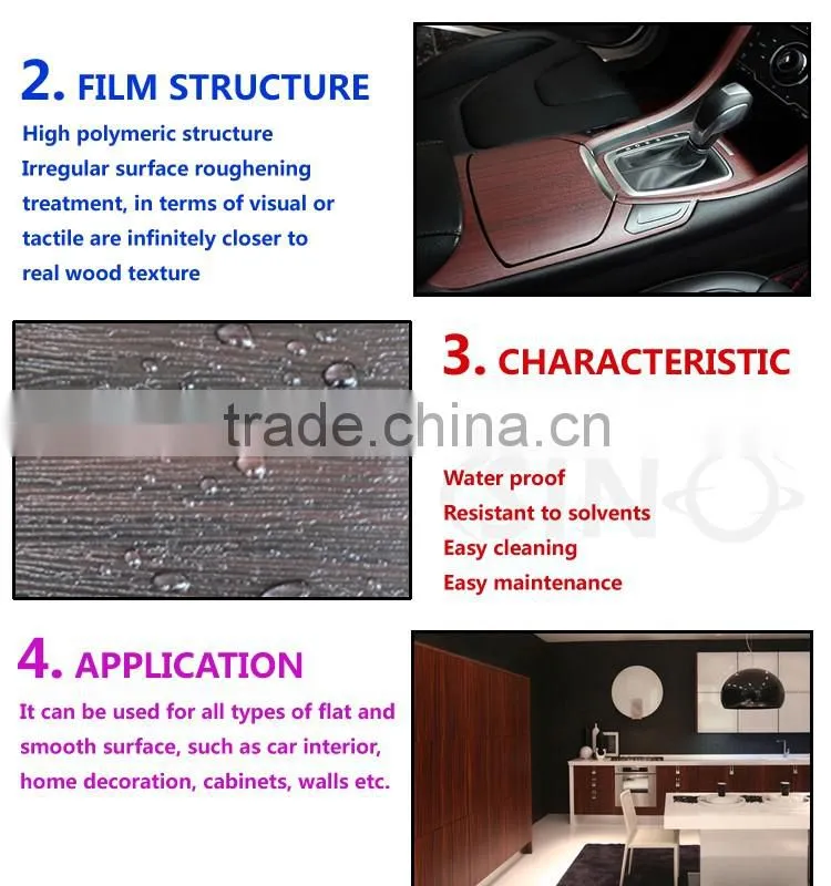 SINO W1398 1.24*50M High Quality Decoration Film For Wood Furniture