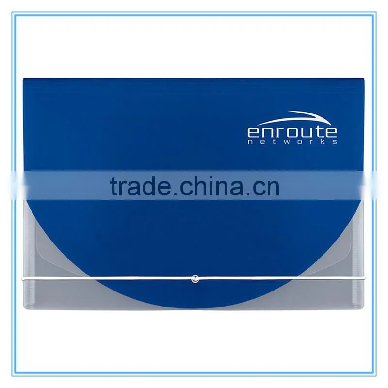 High quality customized plastic file folder with string