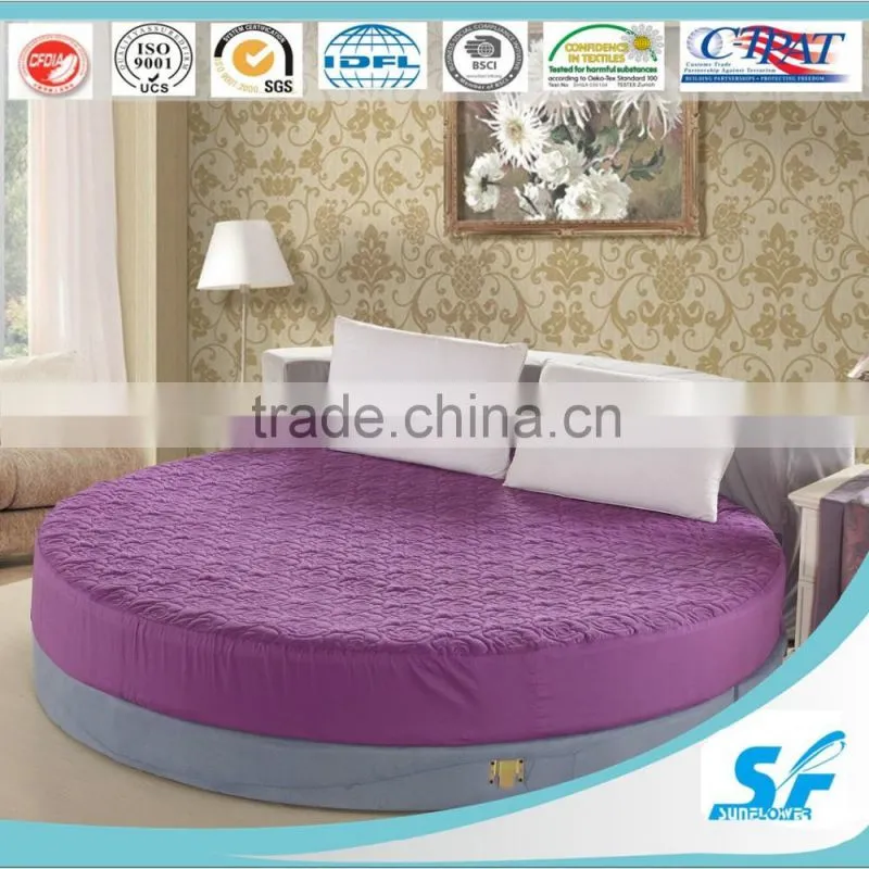 Wine red 100%cotton daimond quilting mattress protector with skirt