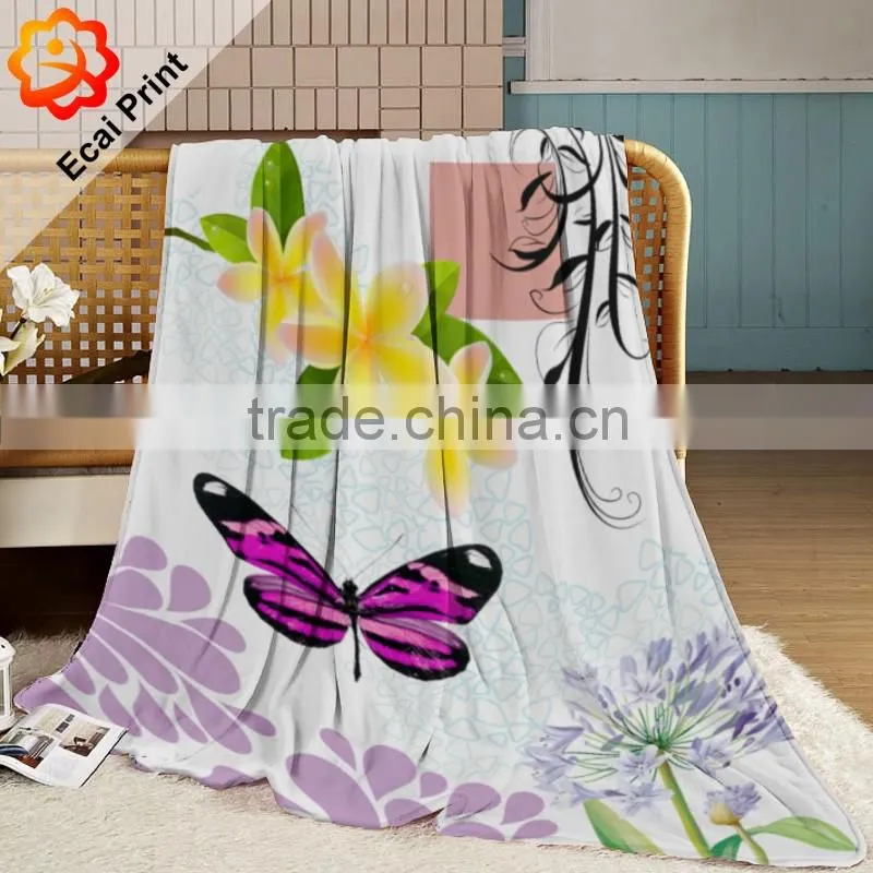 2016 hotel custom made sublimation blanket on the bed