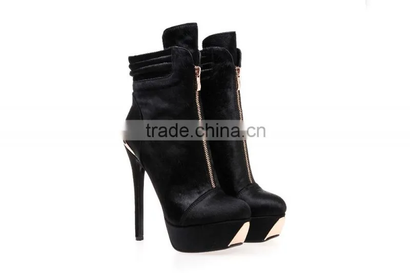 OLZ34 lightweight high heel size 5-12 waterproof ladies high heel ankle boots for women