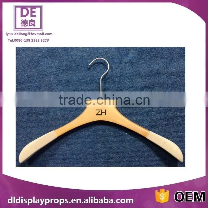 Natural high quality wooden hanger top wooden hanger long hook hanger