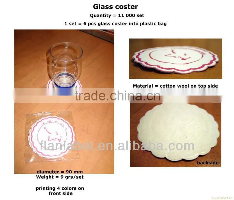 100% factory-directed price absorbent cardboard coasters