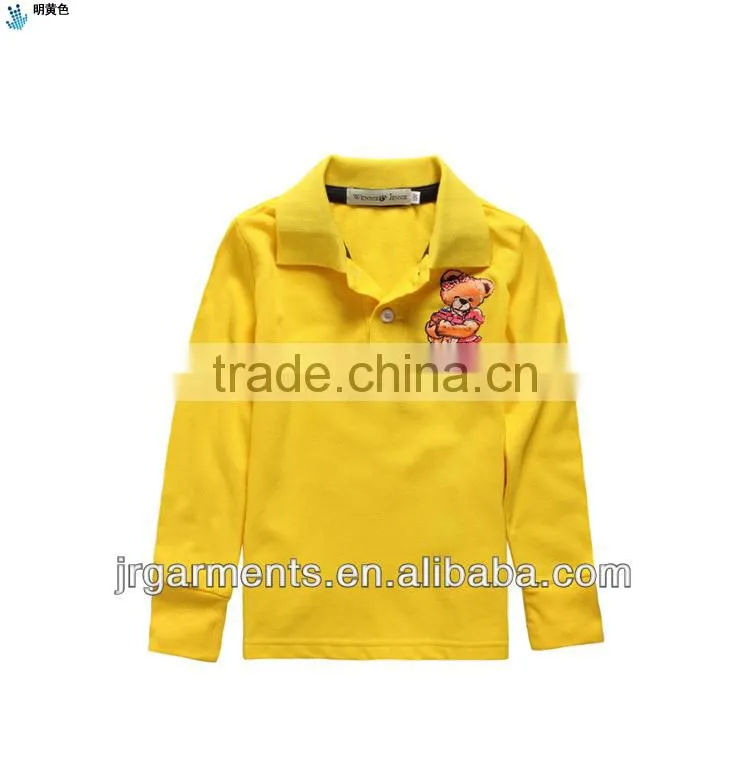 Pique child polo t shirt for long sleeve t-shirt cotton polo t-shirt with EMB