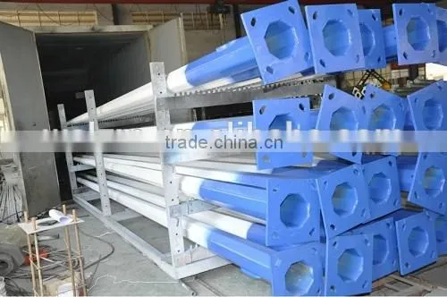 galvanized and color painted street light pole octagonal pole
