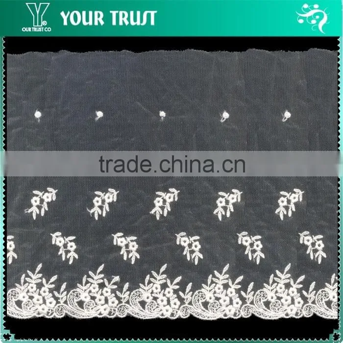 Width 58 Centimeter White Dot Flower Polyester Trimming Lace Dresses