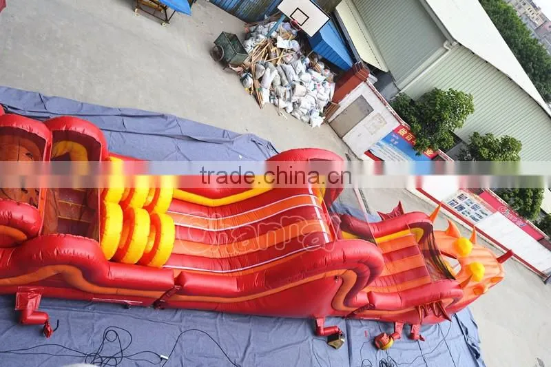2016 new Dragon giant Obstacle course 3 parts inflatable detached obstacle course for sale